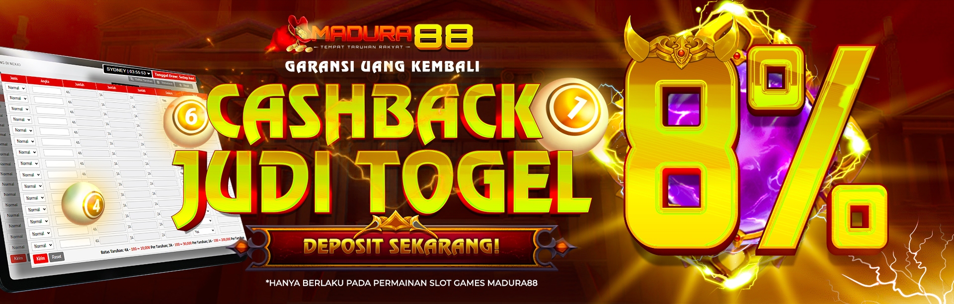 CASHBACK HARIAN TOGEL 8%