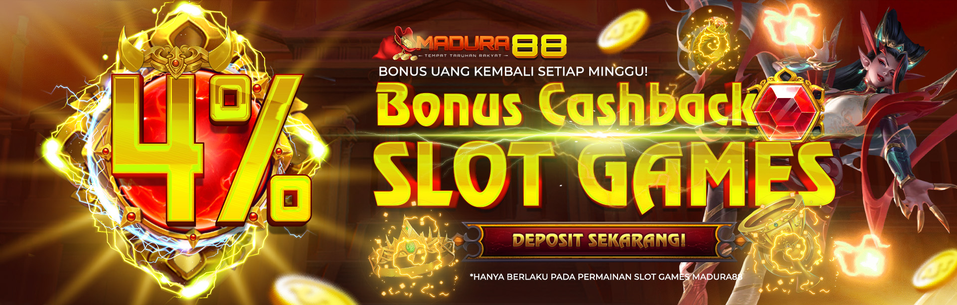 BONUS CASHBACK SLOT 4% (MINGGUAN)