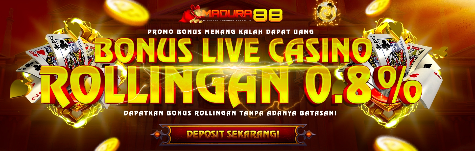 BONUS ROLLINGAN LIVE CASINO 0.8%